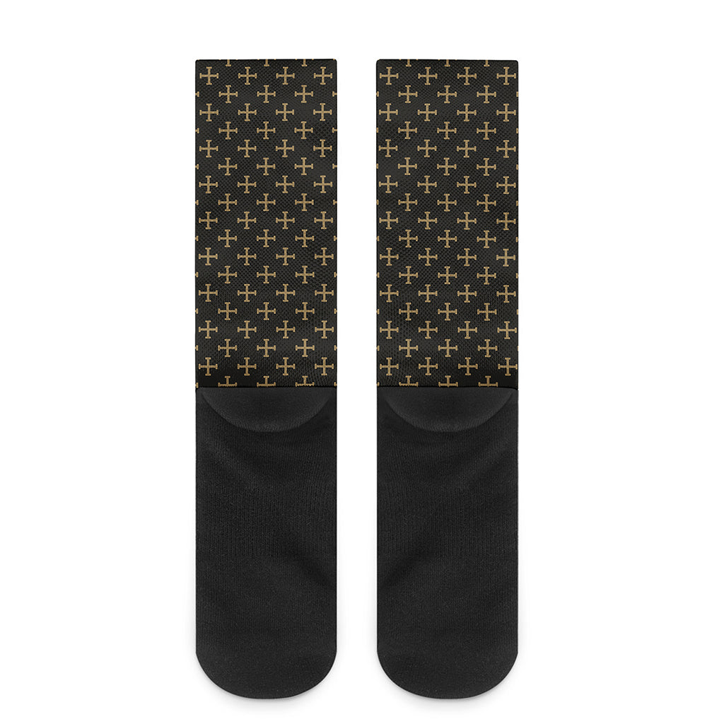 Cross Orthodox Pattern Print Crew Socks