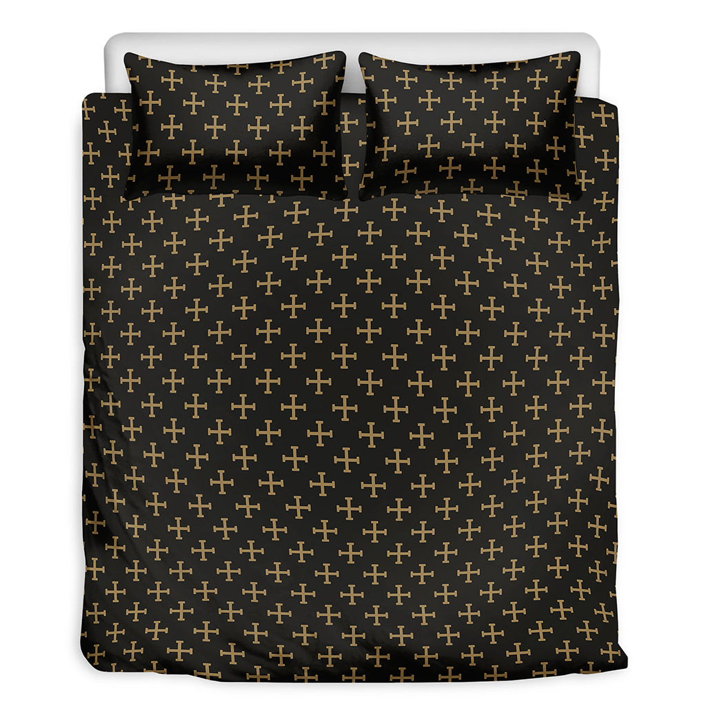 Cross Orthodox Pattern Print Duvet Cover Bedding Set