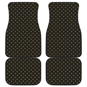 Cross Orthodox Pattern Print Front and Back Car Floor Mats