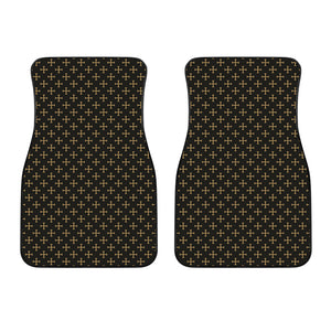 Cross Orthodox Pattern Print Front Car Floor Mats