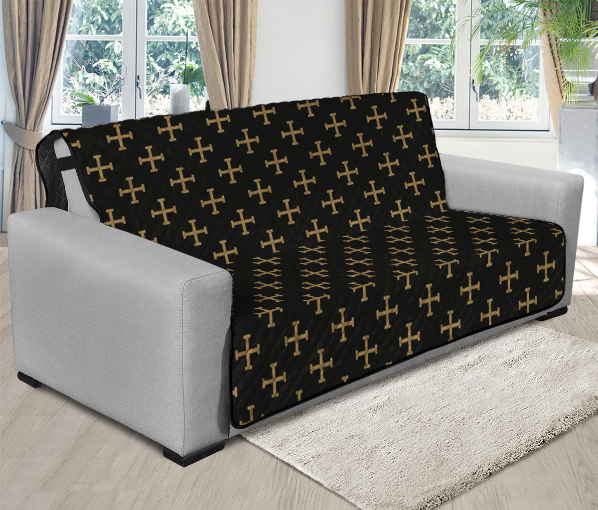 Cross Orthodox Pattern Print Futon Protector