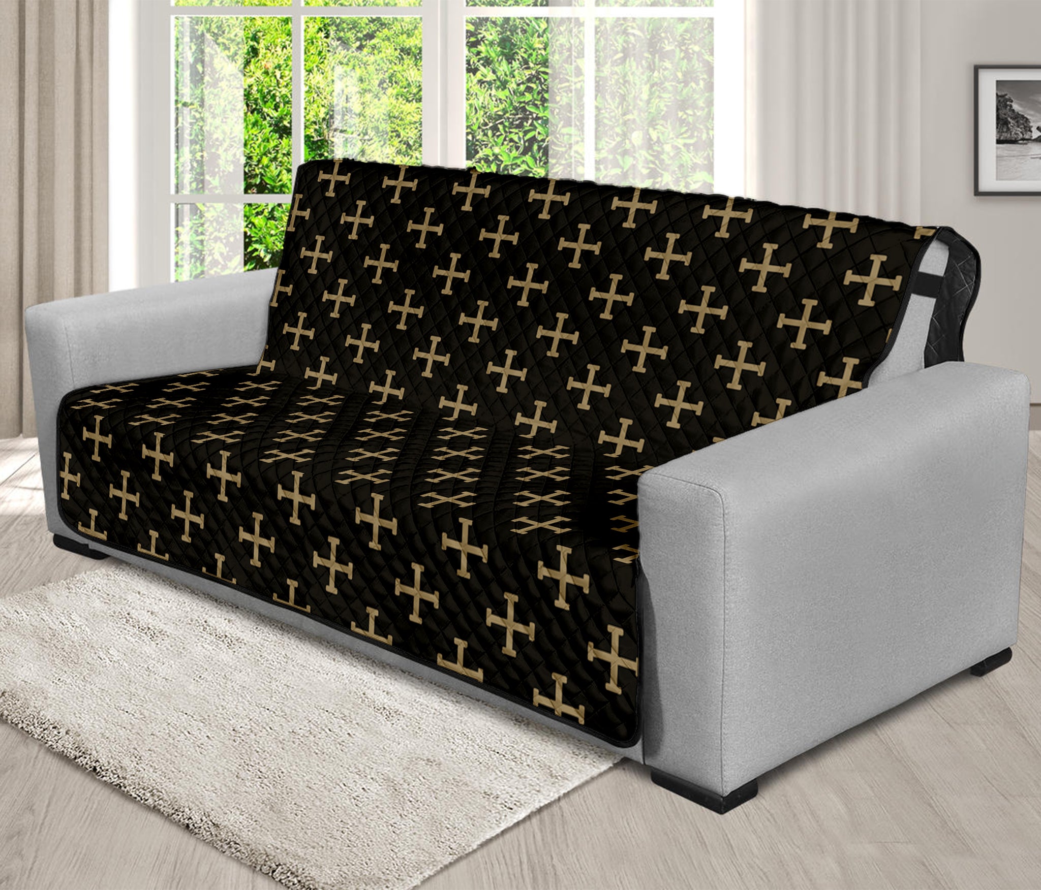 Cross Orthodox Pattern Print Futon Protector