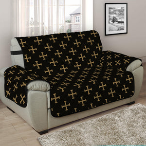 Cross Orthodox Pattern Print Half Sofa Protector