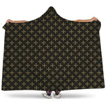 Cross Orthodox Pattern Print Hooded Blanket