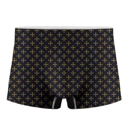 Cross Orthodox Pattern Print Men's Boxer Briefs