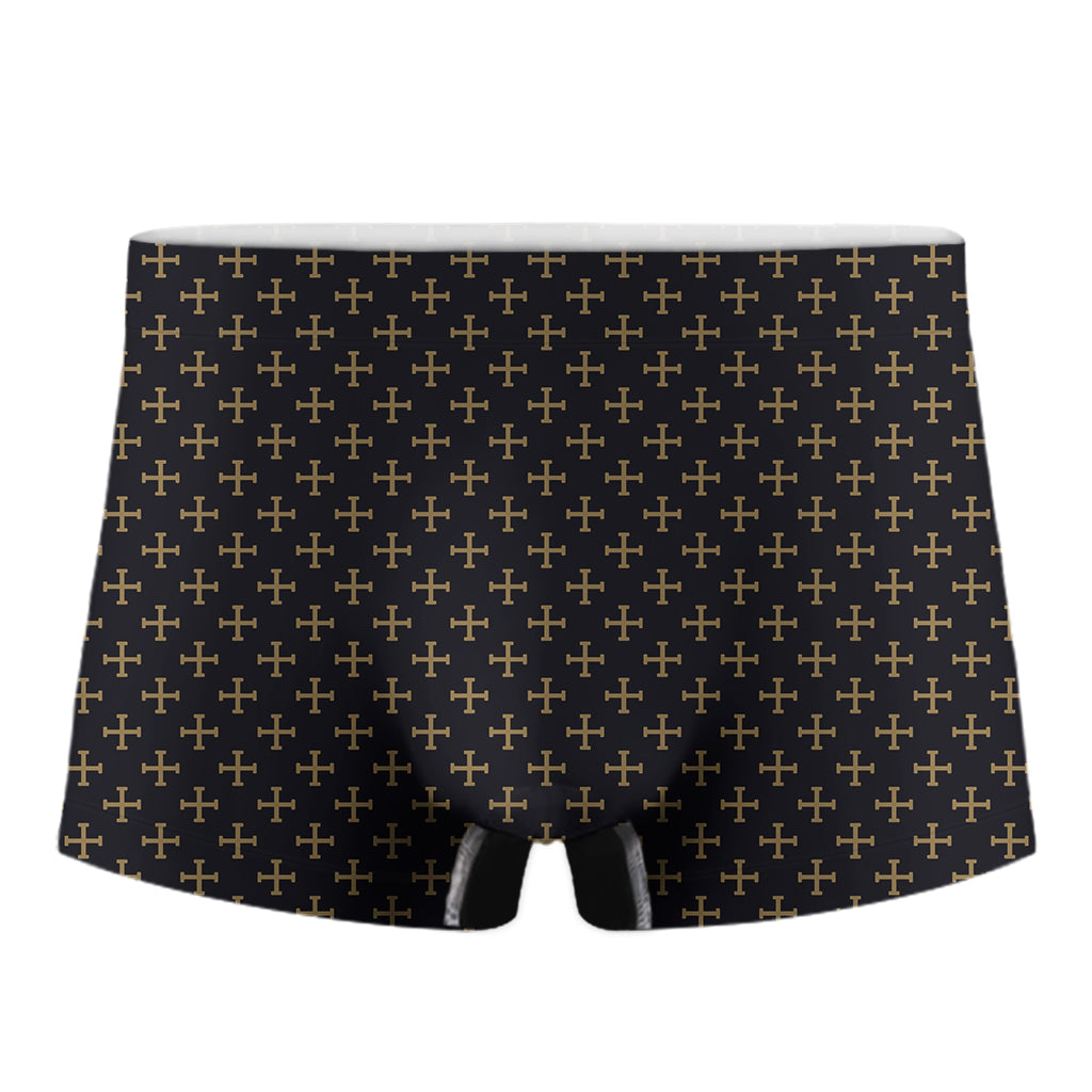 Cross Orthodox Pattern Print Men's Boxer Briefs