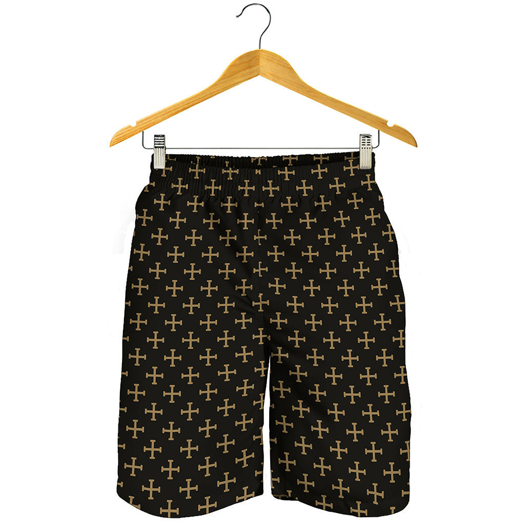 Cross Orthodox Pattern Print Men's Shorts