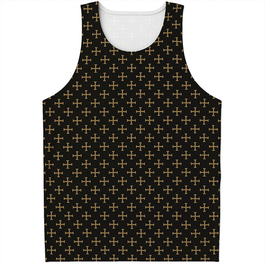 Cross Orthodox Pattern Print Men's Tank Top