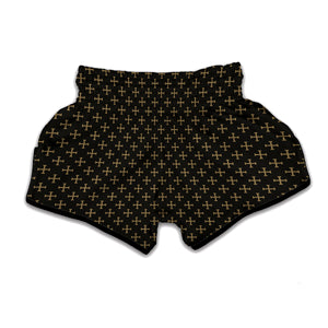 Cross Orthodox Pattern Print Muay Thai Boxing Shorts