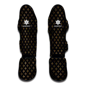 Cross Orthodox Pattern Print Muay Thai Shin Guard