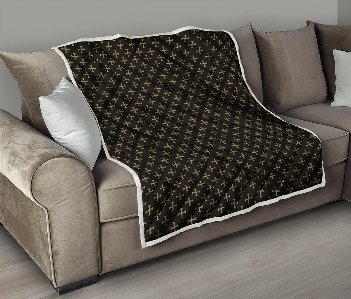 Cross Orthodox Pattern Print Quilt