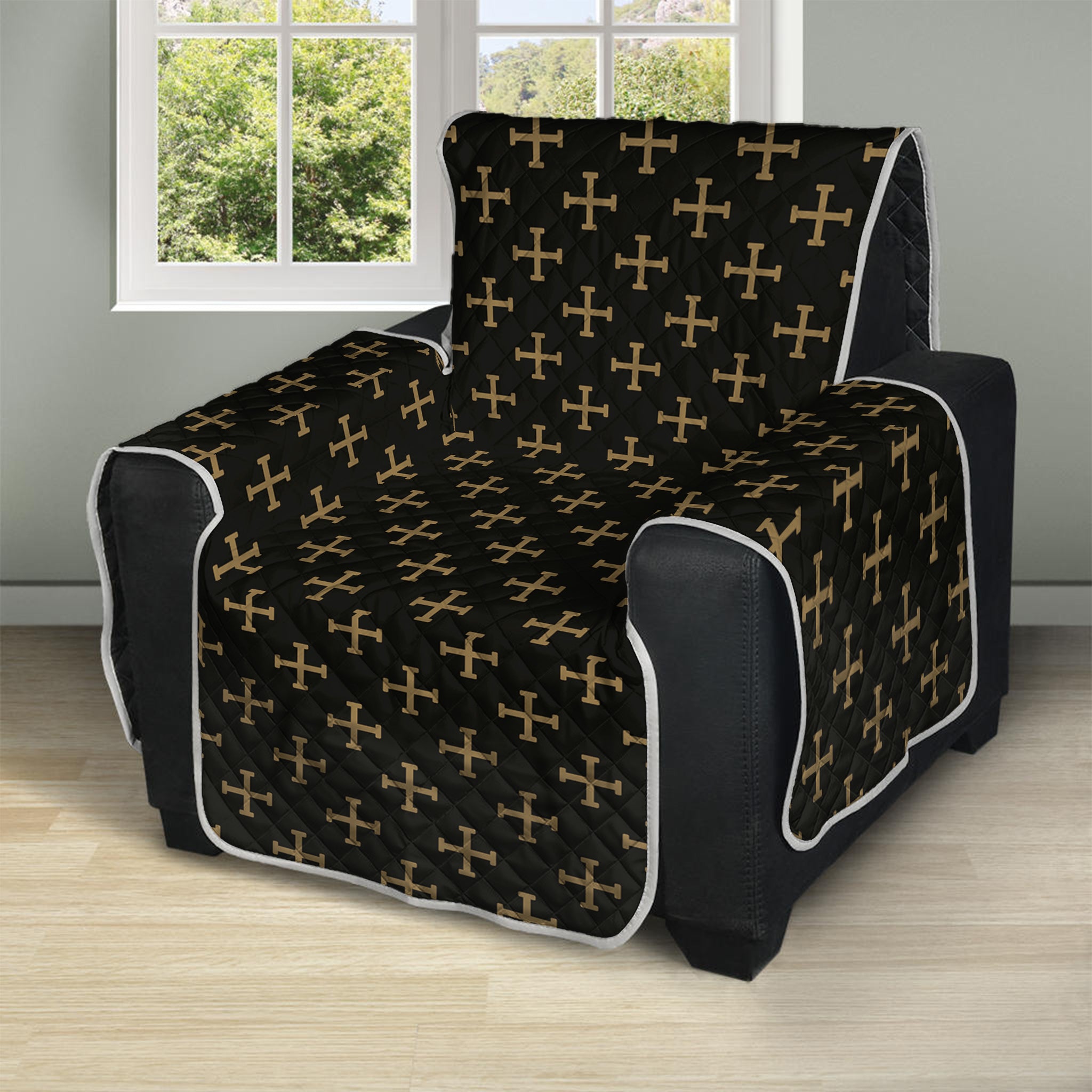 Cross Orthodox Pattern Print Recliner Protector