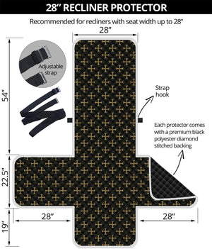 Cross Orthodox Pattern Print Recliner Protector