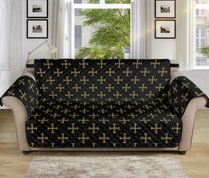 Cross Orthodox Pattern Print Sofa Protector