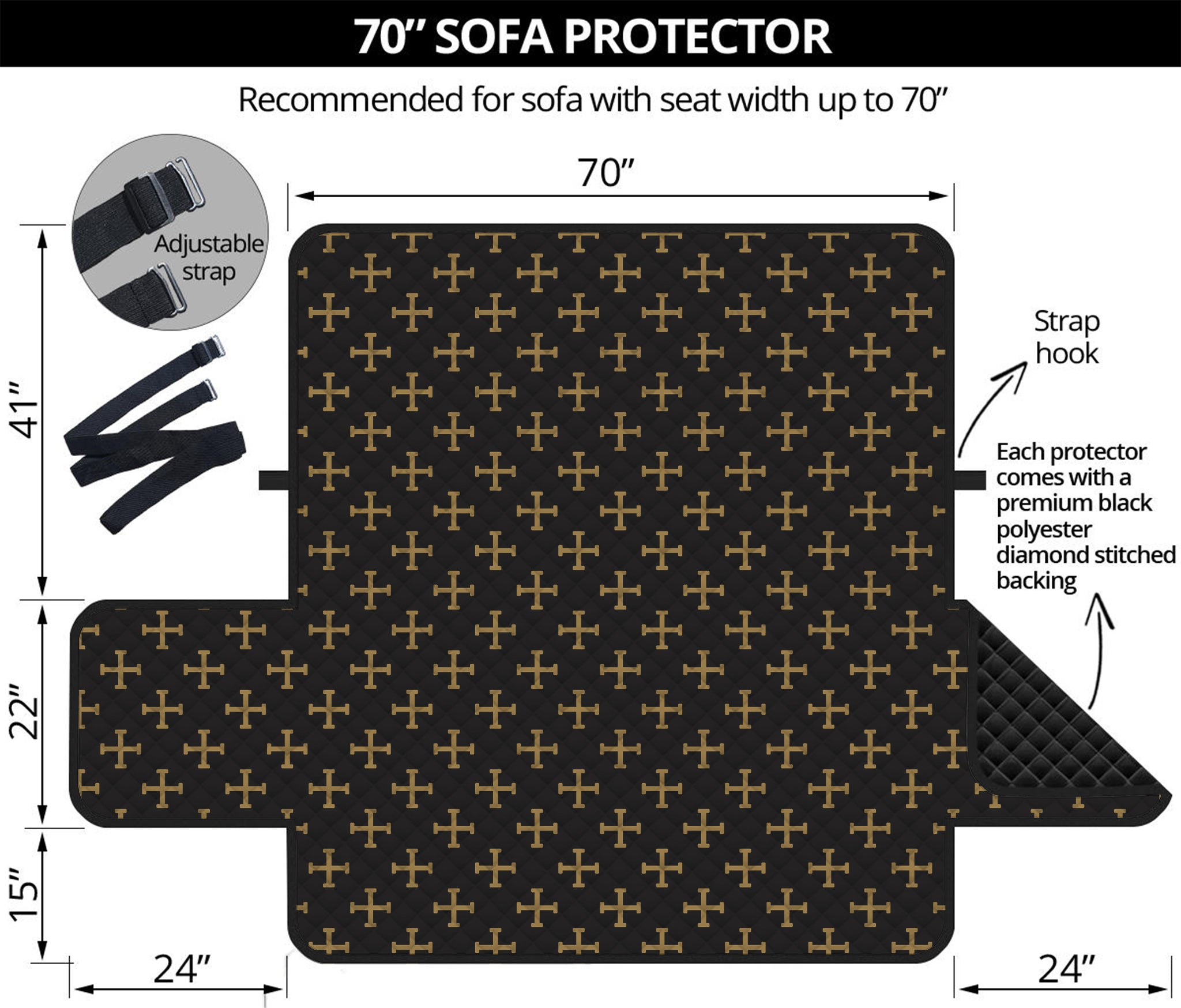 Cross Orthodox Pattern Print Sofa Protector