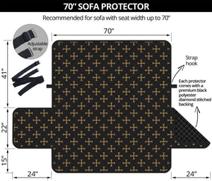 Cross Orthodox Pattern Print Sofa Protector