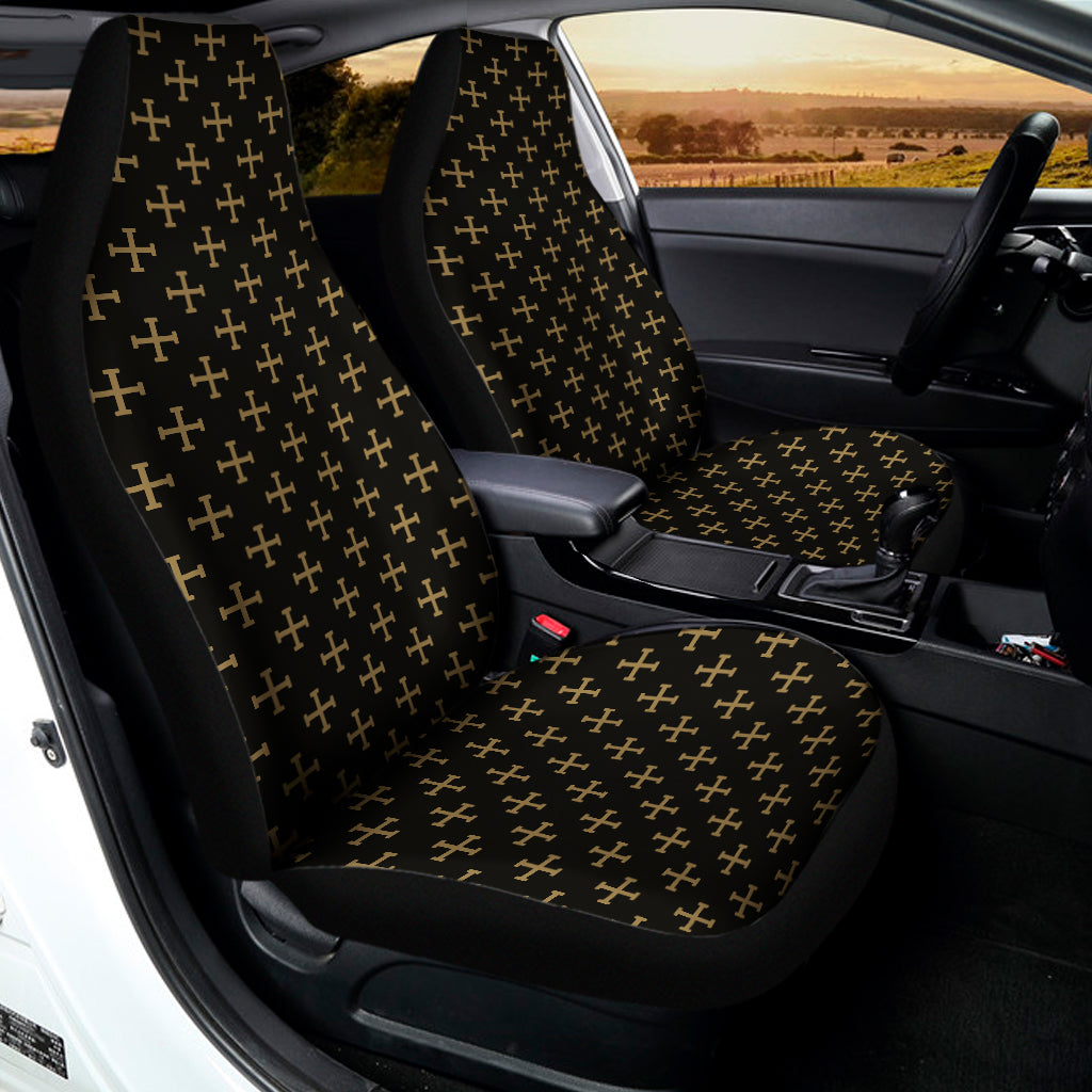 Cross Orthodox Pattern Print Universal Fit Car Seat Covers