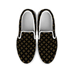 Cross Orthodox Pattern Print White Slip On Shoes