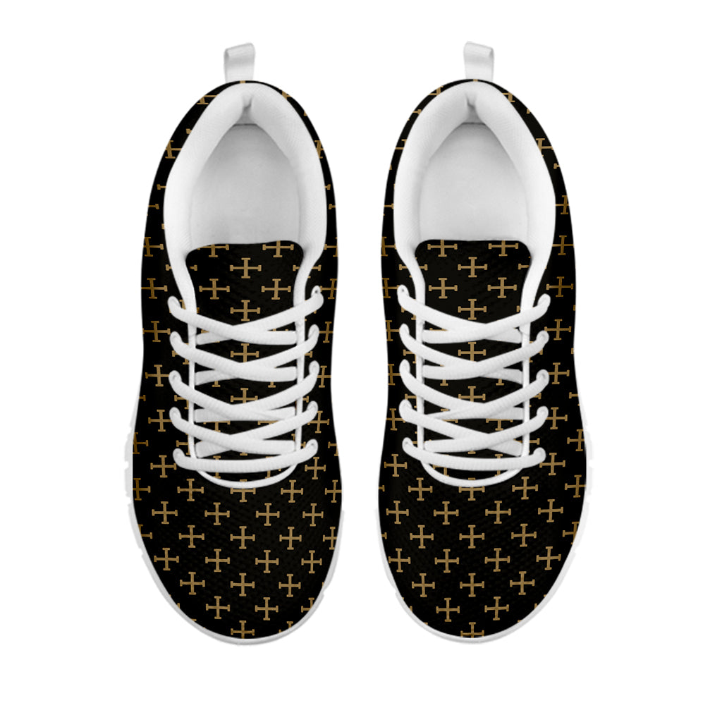 Cross Orthodox Pattern Print White Sneakers