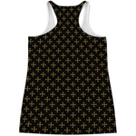 Cross Orthodox Pattern Print Women's Racerback Tank Top
