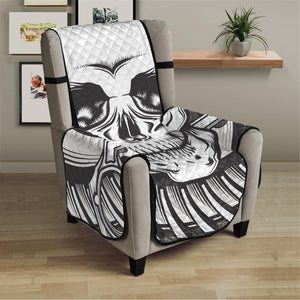 Cross Piston Mechanic Skull Print Armchair Protector