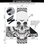 Cross Piston Mechanic Skull Print Armchair Protector