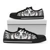 Cross Piston Mechanic Skull Print Black Low Top Shoes 