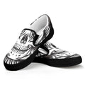 Cross Piston Mechanic Skull Print Black Slip On Sneakers