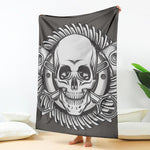 Cross Piston Mechanic Skull Print Blanket