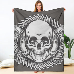 Cross Piston Mechanic Skull Print Blanket