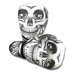 Cross Piston Mechanic Skull Print Boxing Gloves