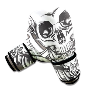 Cross Piston Mechanic Skull Print Boxing Gloves