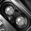 Cross Piston Mechanic Skull Print Car Coasters