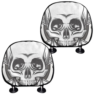 Cross Piston Mechanic Skull Print Car Headrest Covers