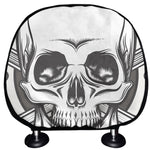 Cross Piston Mechanic Skull Print Car Headrest Covers