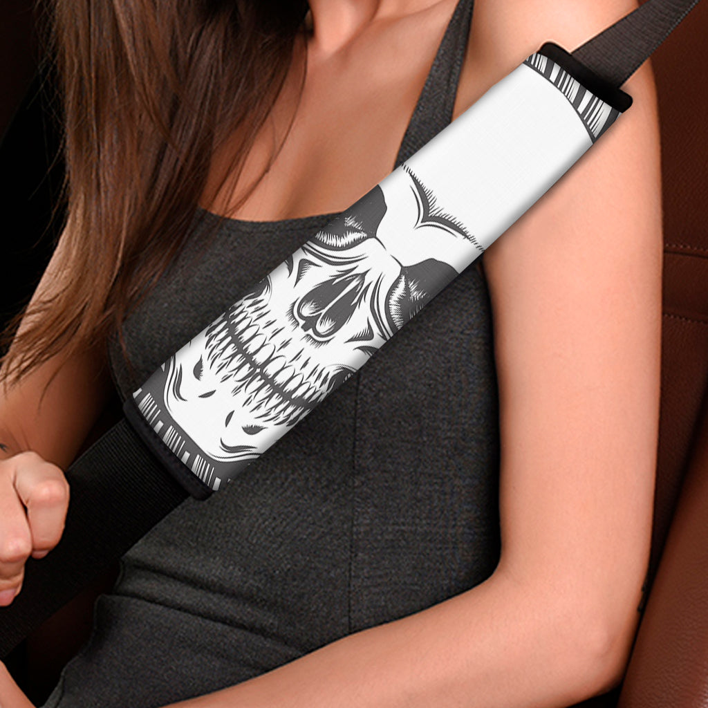 Cross Piston Mechanic Skull Print Car Seat Belt Covers