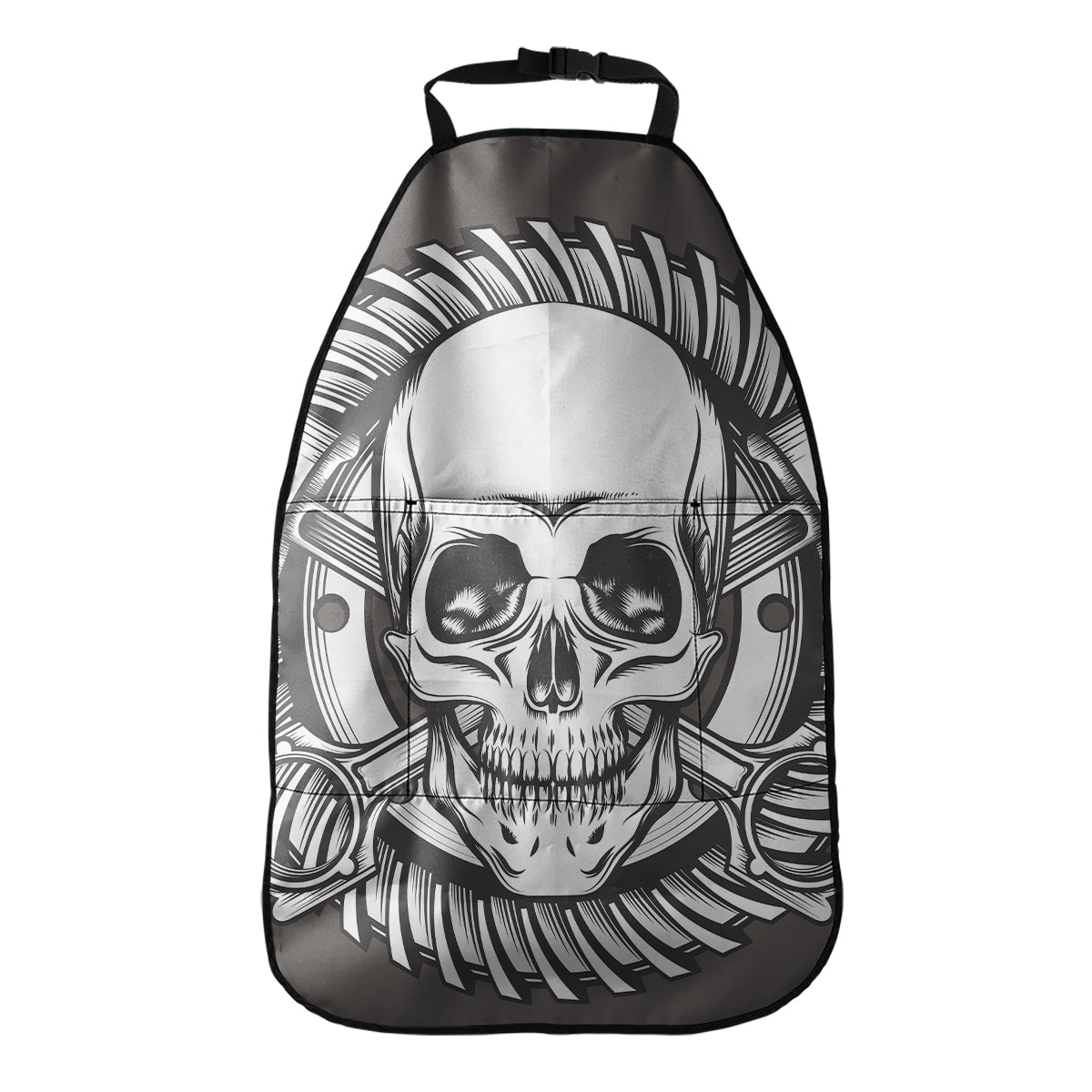 Cross Piston Mechanic Skull Print Car Seat Organizers