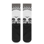 Cross Piston Mechanic Skull Print Crew Socks