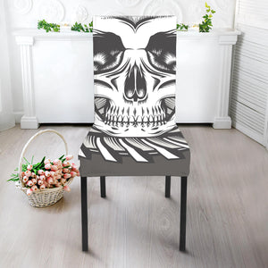 Cross Piston Mechanic Skull Print Dining Chair Slipcover