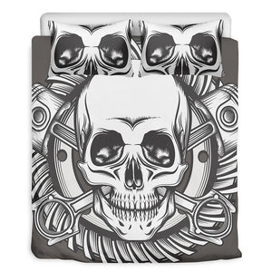 Cross Piston Mechanic Skull Print Duvet Cover Bedding Set