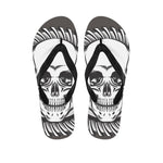 Cross Piston Mechanic Skull Print Flip Flops