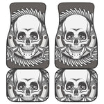 Cross Piston Mechanic Skull Print Front and Back Car Floor Mats