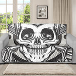 Cross Piston Mechanic Skull Print Futon Protector