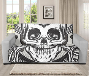 Cross Piston Mechanic Skull Print Futon Protector