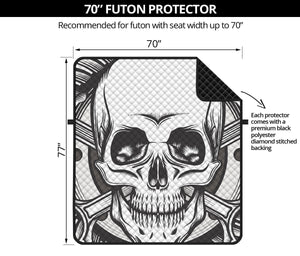 Cross Piston Mechanic Skull Print Futon Protector