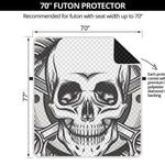 Cross Piston Mechanic Skull Print Futon Protector