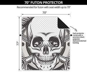 Cross Piston Mechanic Skull Print Futon Protector