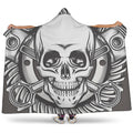 Cross Piston Mechanic Skull Print Hooded Blanket