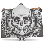 Cross Piston Mechanic Skull Print Hooded Blanket