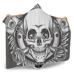 Cross Piston Mechanic Skull Print Hooded Blanket